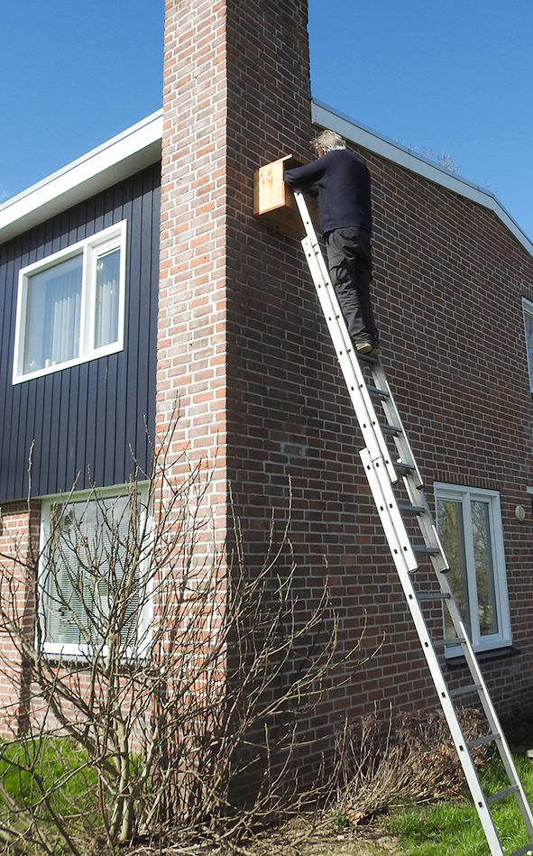 het installeren van een wildcamera in een nestkast